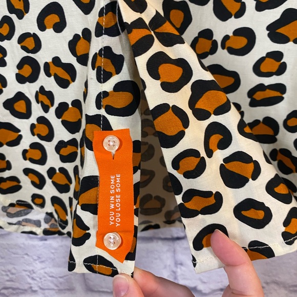 OppoSuits The Jag Leopard Print Tailored Fit Shirt Mens Size 17.1" 43/44 XL - Picture 9 of 9